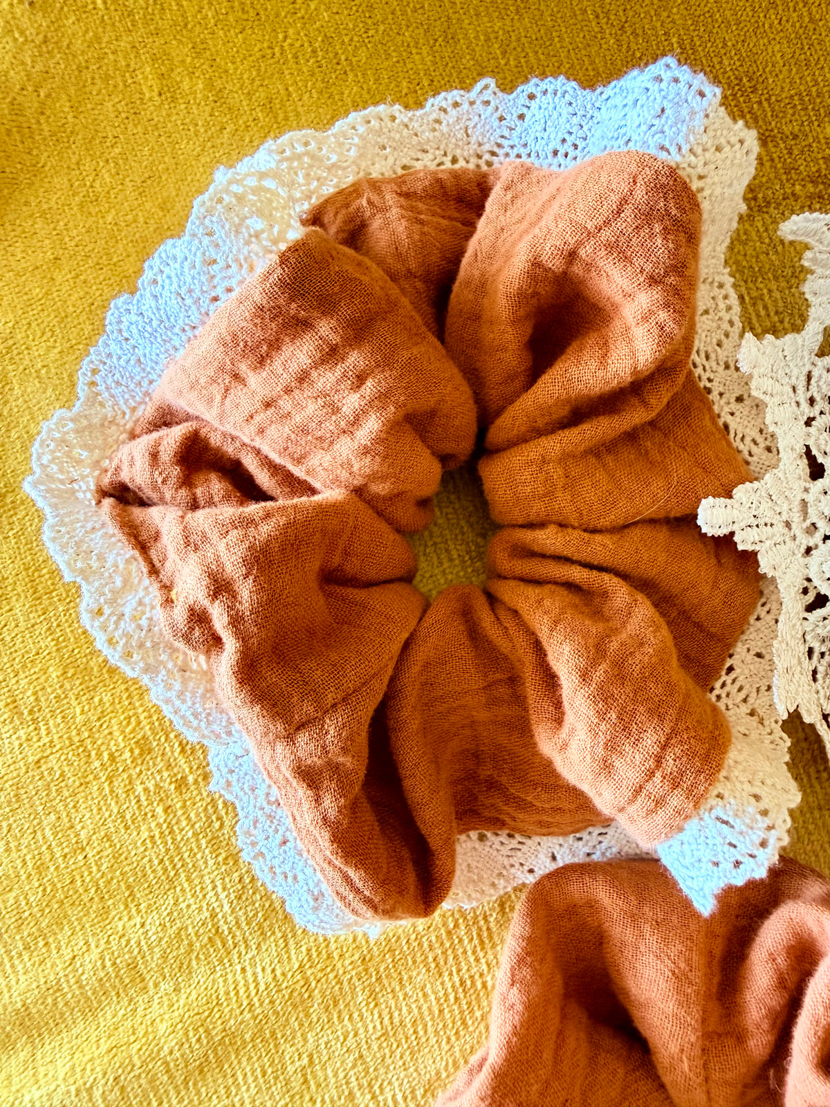 Muslin fabric Hair Scrunchies
