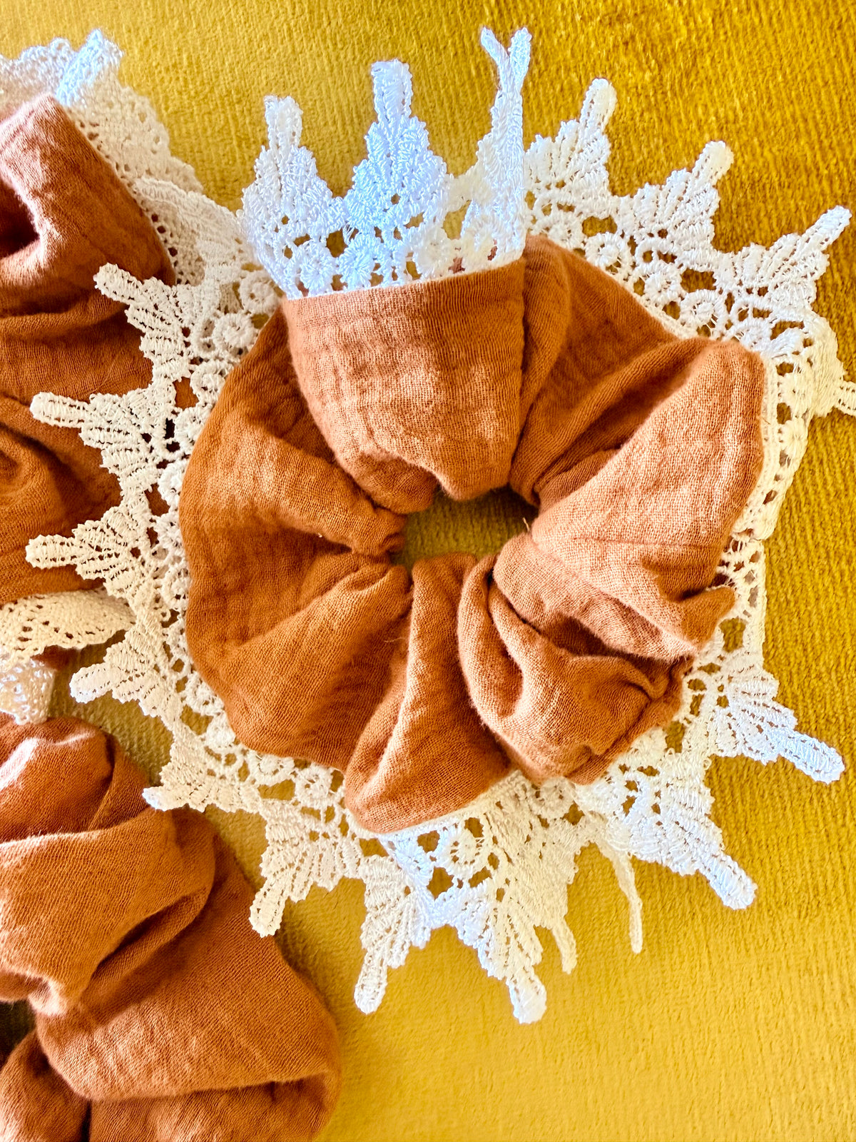 Muslin fabric Hair Scrunchies