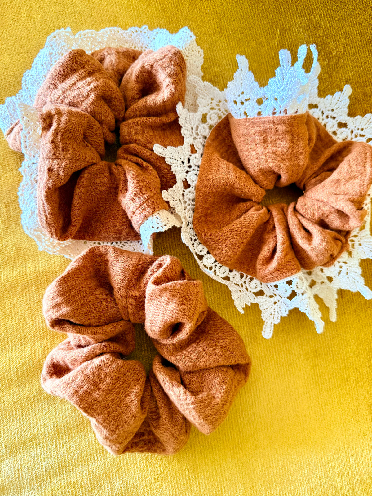 Muslin fabric Hair Scrunchies